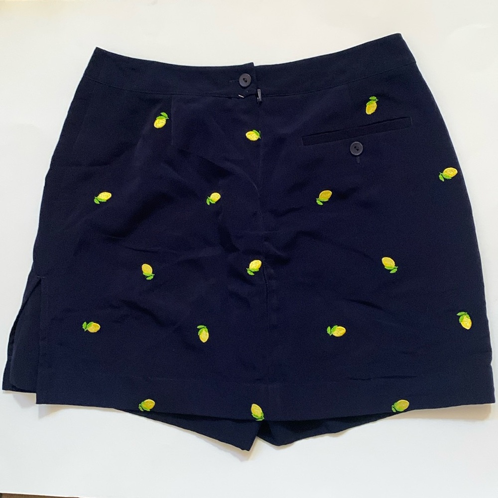 E P Pro Navy Yellow Embroidered Lemons Golf Skort Size 4